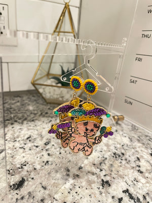 King Cake Baby Earrings