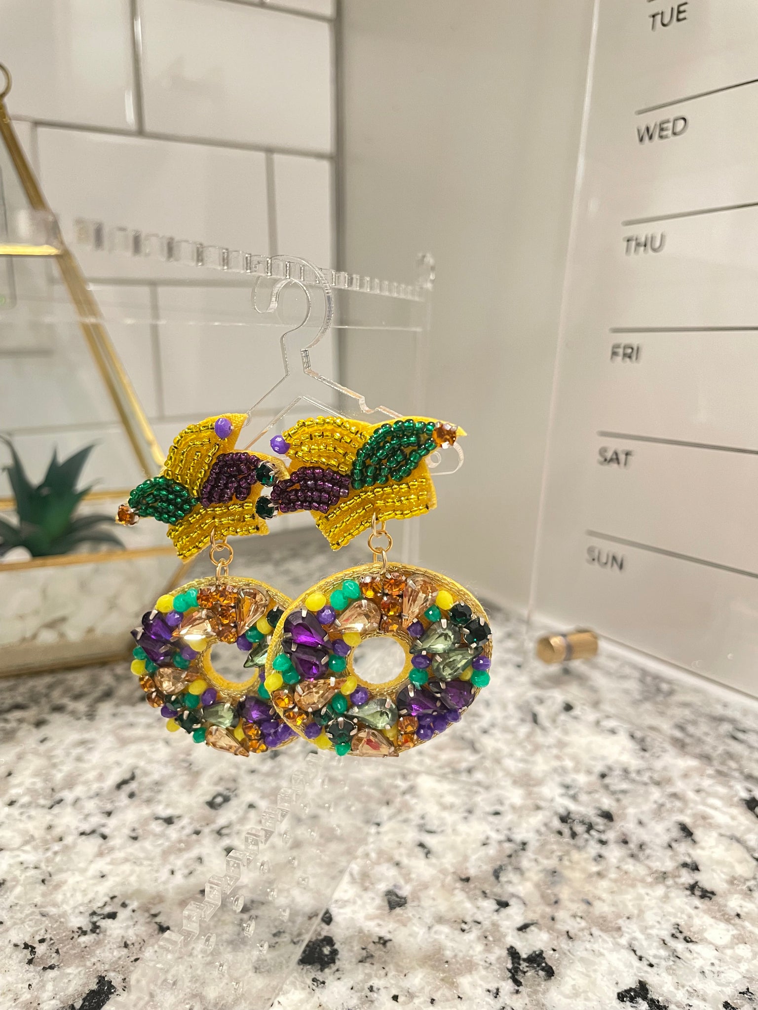 Beaded King Cake Earrings