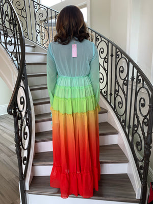 OMBRE RUFFLED l MAXI DRESS